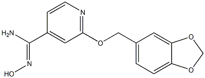 2-(1,3-benzodioxol-5-ylmethoxy)-N'-hydroxypyridine-4-carboximidamide Struktur