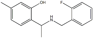 2-(1-{[(2-fluorophenyl)methyl]amino}ethyl)-5-methylphenol Struktur