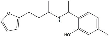 2-(1-{[4-(furan-2-yl)butan-2-yl]amino}ethyl)-5-methylphenol Struktur