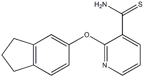 2-(2,3-dihydro-1H-inden-5-yloxy)pyridine-3-carbothioamide Struktur