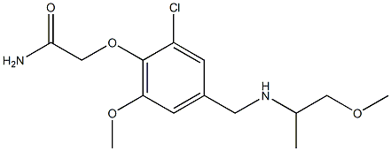 2-(2-chloro-6-methoxy-4-{[(1-methoxypropan-2-yl)amino]methyl}phenoxy)acetamide Struktur