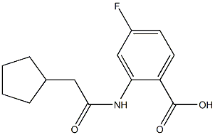 2-(2-cyclopentylacetamido)-4-fluorobenzoic acid Struktur