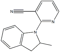 2-(2-methyl-2,3-dihydro-1H-indol-1-yl)pyridine-3-carbonitrile Struktur