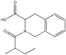 2-(2-methylbutanoyl)-1,2,3,4-tetrahydroisoquinoline-3-carboxylic acid Struktur