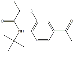 2-(3-acetylphenoxy)-N-(2-methylbutan-2-yl)propanamide Struktur