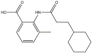 2-(3-cyclohexylpropanamido)-3-methylbenzoic acid Struktur