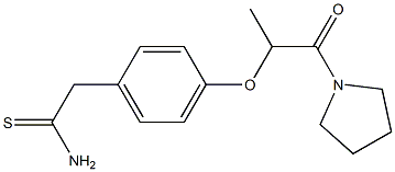 2-(4-{[1-oxo-1-(pyrrolidin-1-yl)propan-2-yl]oxy}phenyl)ethanethioamide Struktur