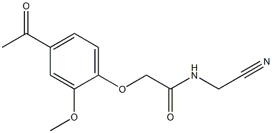 2-(4-acetyl-2-methoxyphenoxy)-N-(cyanomethyl)acetamide Struktur