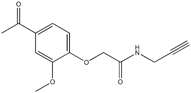 2-(4-acetyl-2-methoxyphenoxy)-N-prop-2-ynylacetamide Struktur