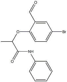 2-(4-bromo-2-formylphenoxy)-N-phenylpropanamide Struktur