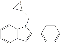 2-(4-fluorophenyl)-1-(oxiran-2-ylmethyl)-1H-indole Struktur