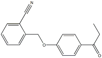 2-(4-propanoylphenoxymethyl)benzonitrile Struktur