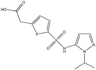 2-(5-{[1-(propan-2-yl)-1H-pyrazol-5-yl]sulfamoyl}thiophen-2-yl)acetic acid Struktur