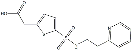 2-(5-{[2-(pyridin-2-yl)ethyl]sulfamoyl}thiophen-2-yl)acetic acid Struktur