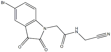 2-(5-bromo-2,3-dioxo-2,3-dihydro-1H-indol-1-yl)-N-(cyanomethyl)acetamide Struktur