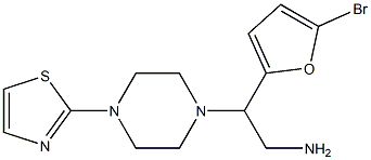 2-(5-bromofuran-2-yl)-2-[4-(1,3-thiazol-2-yl)piperazin-1-yl]ethan-1-amine Struktur