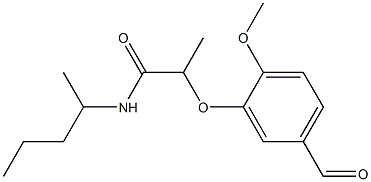 2-(5-formyl-2-methoxyphenoxy)-N-(pentan-2-yl)propanamide Struktur