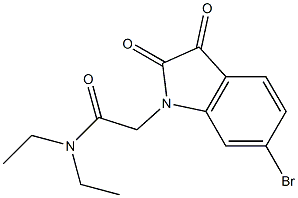 2-(6-bromo-2,3-dioxo-2,3-dihydro-1H-indol-1-yl)-N,N-diethylacetamide Struktur