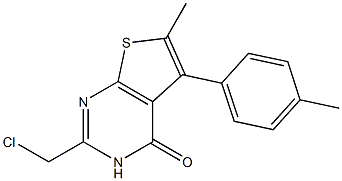 2-(chloromethyl)-6-methyl-5-(4-methylphenyl)-3H,4H-thieno[2,3-d]pyrimidin-4-one Struktur