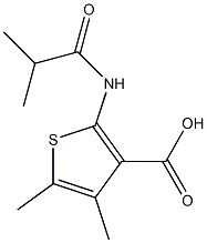 2-(isobutyrylamino)-4,5-dimethylthiophene-3-carboxylic acid Struktur