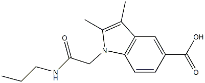 2,3-dimethyl-1-[(propylcarbamoyl)methyl]-1H-indole-5-carboxylic acid Struktur