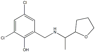 2,4-dichloro-6-({[1-(oxolan-2-yl)ethyl]amino}methyl)phenol Struktur