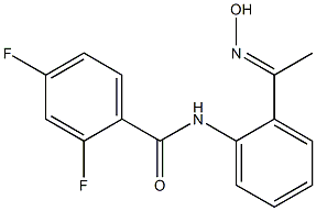 2,4-difluoro-N-{2-[(1E)-N-hydroxyethanimidoyl]phenyl}benzamide Struktur