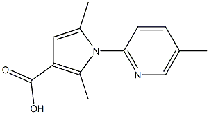 2,5-dimethyl-1-(5-methylpyridin-2-yl)-1H-pyrrole-3-carboxylic acid Struktur