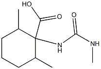 2,6-dimethyl-1-[(methylcarbamoyl)amino]cyclohexane-1-carboxylic acid Struktur