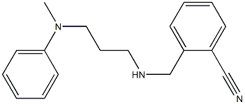 2-[({3-[methyl(phenyl)amino]propyl}amino)methyl]benzonitrile Struktur