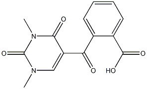 2-[(1,3-dimethyl-2,4-dioxo-1,2,3,4-tetrahydropyrimidin-5-yl)carbonyl]benzoic acid Struktur