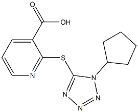 2-[(1-cyclopentyl-1H-1,2,3,4-tetrazol-5-yl)sulfanyl]pyridine-3-carboxylic acid Struktur