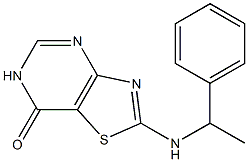 2-[(1-phenylethyl)amino][1,3]thiazolo[4,5-d]pyrimidin-7(6H)-one Struktur