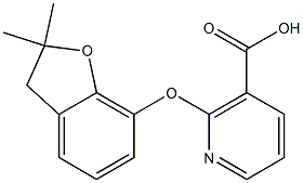 2-[(2,2-dimethyl-2,3-dihydro-1-benzofuran-7-yl)oxy]nicotinic acid Struktur