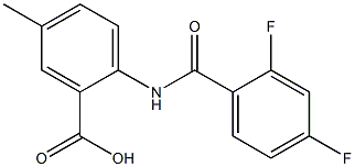 2-[(2,4-difluorobenzene)amido]-5-methylbenzoic acid Struktur