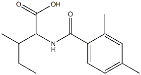 2-[(2,4-dimethylbenzoyl)amino]-3-methylpentanoic acid Struktur