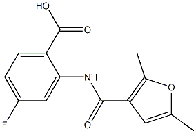 2-[(2,5-dimethyl-3-furoyl)amino]-4-fluorobenzoic acid Struktur