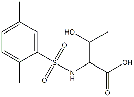 2-[(2,5-dimethylbenzene)sulfonamido]-3-hydroxybutanoic acid Struktur