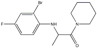 2-[(2-bromo-4-fluorophenyl)amino]-1-(piperidin-1-yl)propan-1-one Struktur