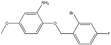 2-[(2-bromo-4-fluorophenyl)methoxy]-5-methoxyaniline Struktur