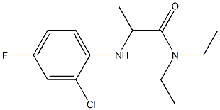 2-[(2-chloro-4-fluorophenyl)amino]-N,N-diethylpropanamide Struktur