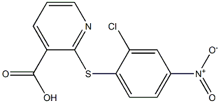 2-[(2-chloro-4-nitrophenyl)sulfanyl]pyridine-3-carboxylic acid Struktur