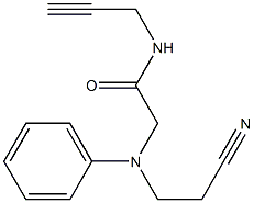 2-[(2-cyanoethyl)(phenyl)amino]-N-prop-2-ynylacetamide Struktur