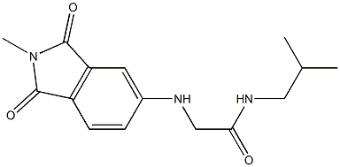 2-[(2-methyl-1,3-dioxo-2,3-dihydro-1H-isoindol-5-yl)amino]-N-(2-methylpropyl)acetamide Struktur