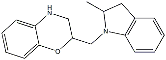 2-[(2-methyl-2,3-dihydro-1H-indol-1-yl)methyl]-3,4-dihydro-2H-1,4-benzoxazine Struktur