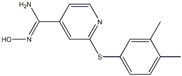 2-[(3,4-dimethylphenyl)sulfanyl]-N'-hydroxypyridine-4-carboximidamide Struktur