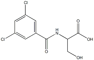 2-[(3,5-dichlorobenzoyl)amino]-3-hydroxypropanoic acid Struktur