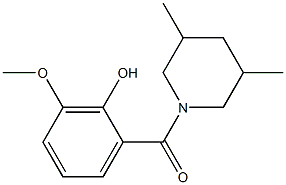 2-[(3,5-dimethylpiperidin-1-yl)carbonyl]-6-methoxyphenol Struktur