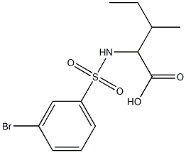 2-[(3-bromobenzene)sulfonamido]-3-methylpentanoic acid Struktur