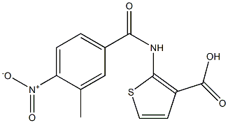 2-[(3-methyl-4-nitrobenzene)amido]thiophene-3-carboxylic acid Struktur